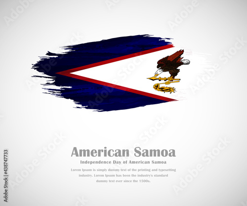 Abstract brush painted grunge flag of American Samoa country for Independence day