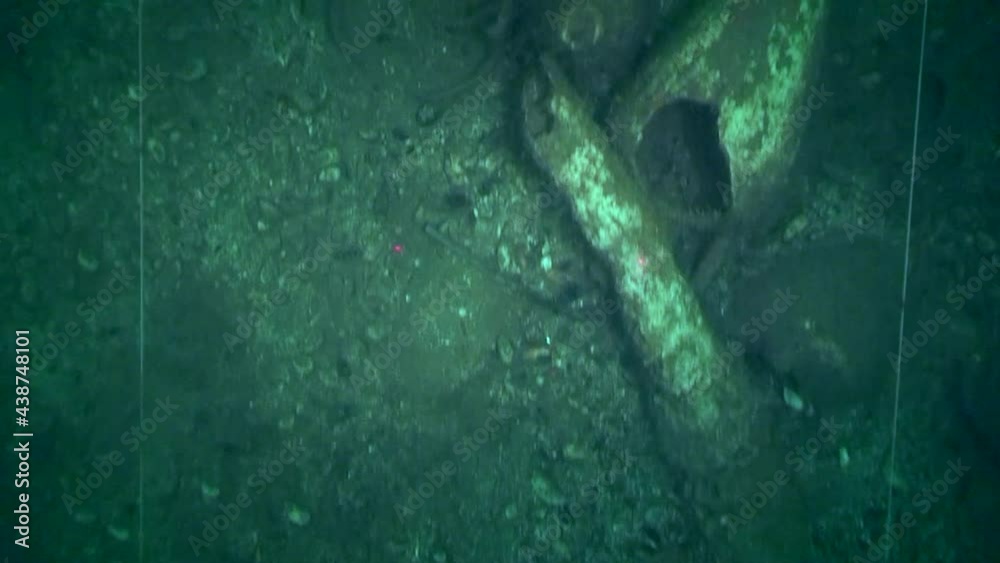 Underwater archeology a video camera shoots a video of one of the