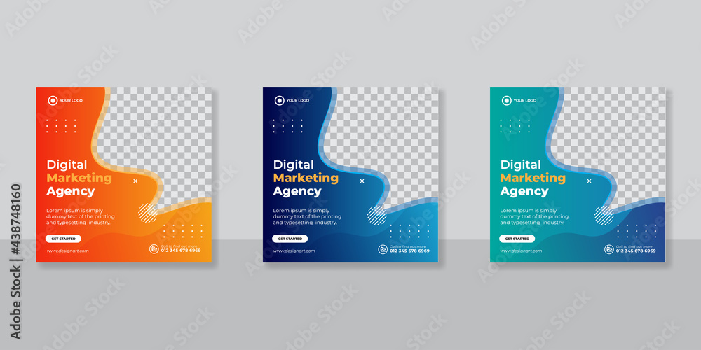 Digital business marketing social media post template