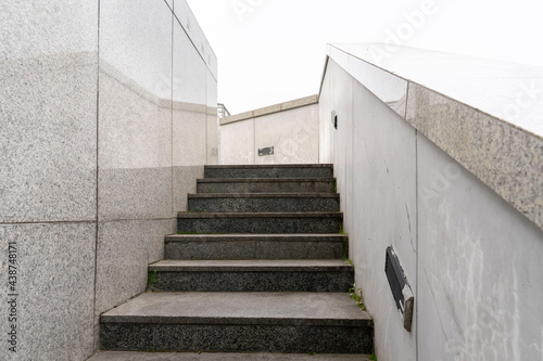 Granite staircase in the city. rise up