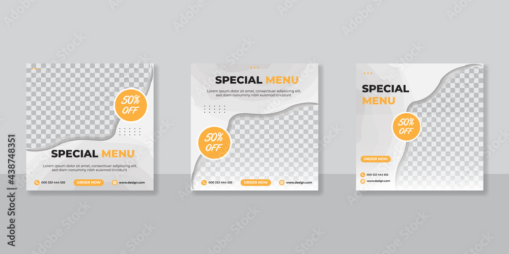 Food social media promotion banner post design Food social media promotion banner post design