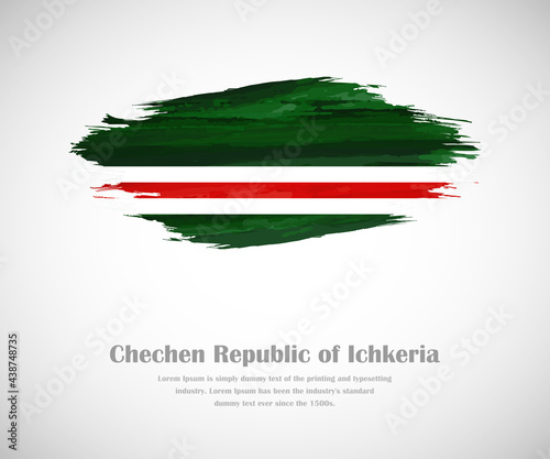 Abstract brush painted grunge flag of Chechen Republic of Ichkeria country for national day