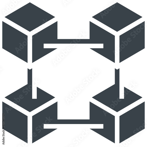 blockchain glyph style icon