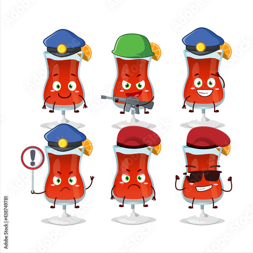A dedicated Police officer of cosmopolitan cocktail mascot design style