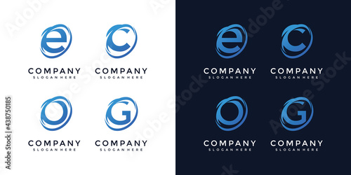 Set of abstract initial letter logo template. icons for business, elegant, simple.