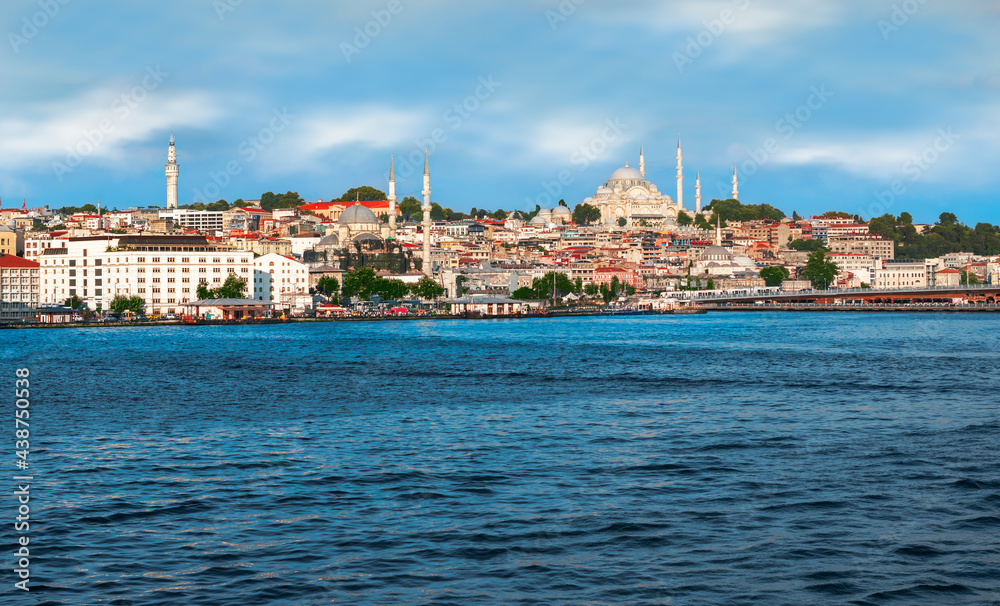 City skyline of Istanbul, Turkey.  Panoramic view.