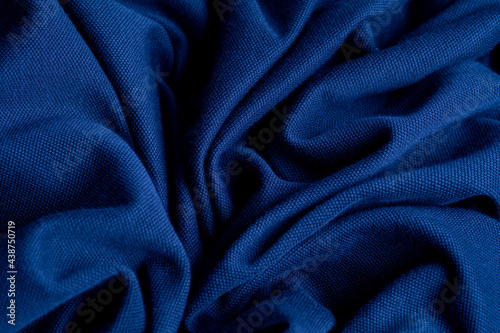 blue fabric texture background, abstract, closeup texture of cloth