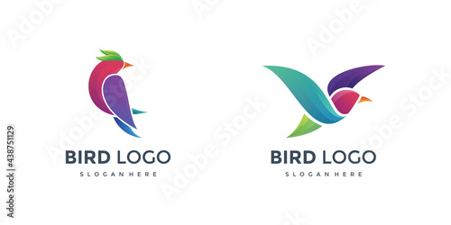 two colorful bird logos