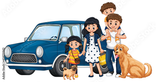 Happy family member cartoon character