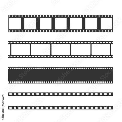 Film strip templates. Negative and strip, media filmstrip. Film roll vector, film 35mm, slide film frame