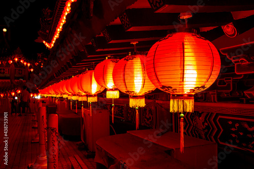 Canvas Print Chinese New Year lanterns at Thean Hou Temple, Kuala Lumpur, Malaysia