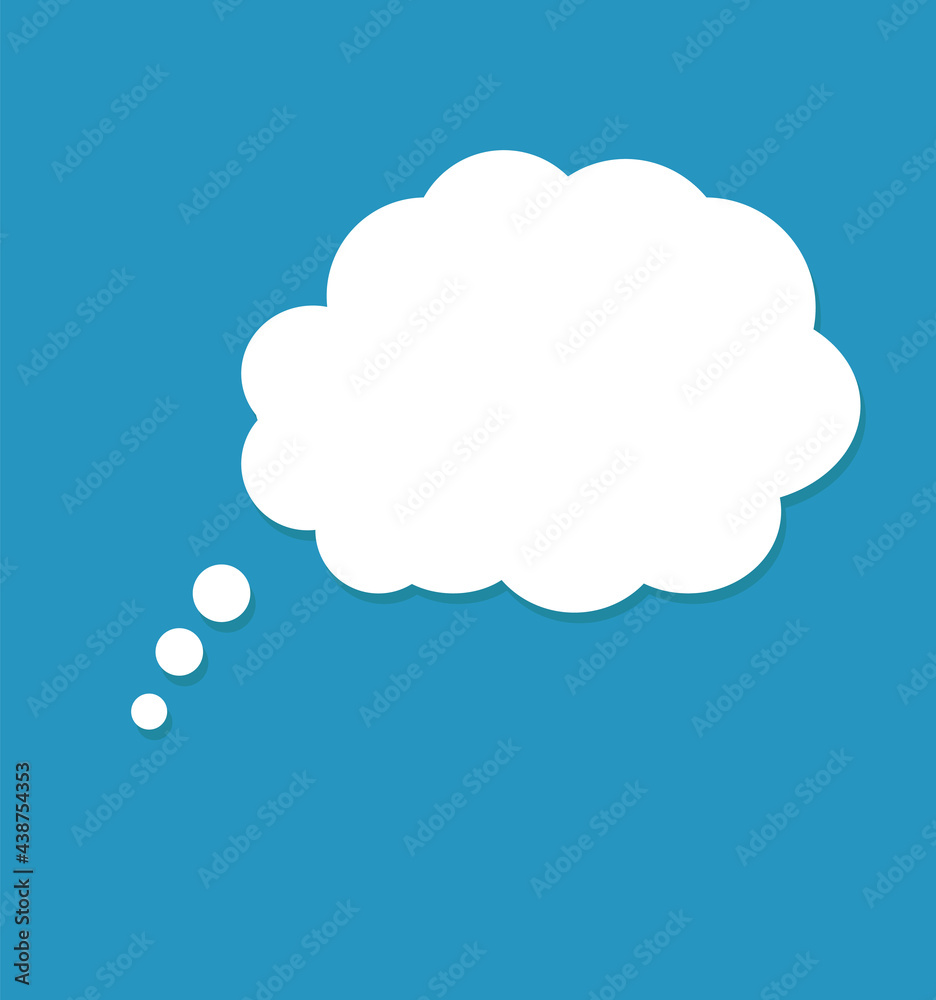 White cloud message symbol. Information on a blue background. White cloud message symbol. Information on a blue background.