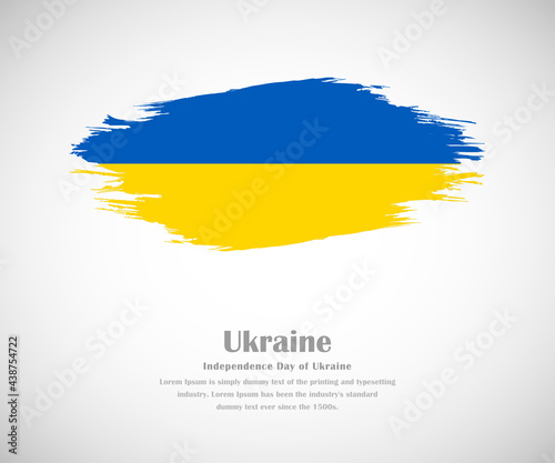 Abstract brush painted grunge flag of Ukraine country for Independence day