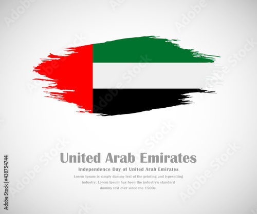Abstract brush painted grunge flag of United Arab Emirates country for Independence day