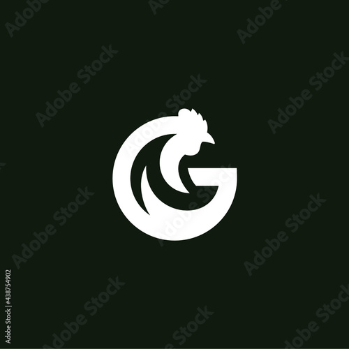 illustrations of chicken / Chicken logo forming letter G