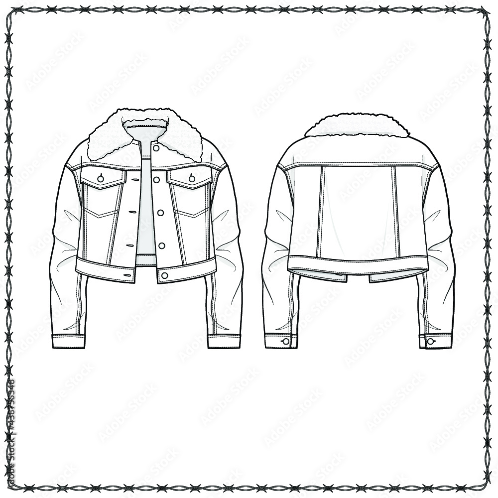 Editable fashion garment flat sketch for creating new designs mockup ...