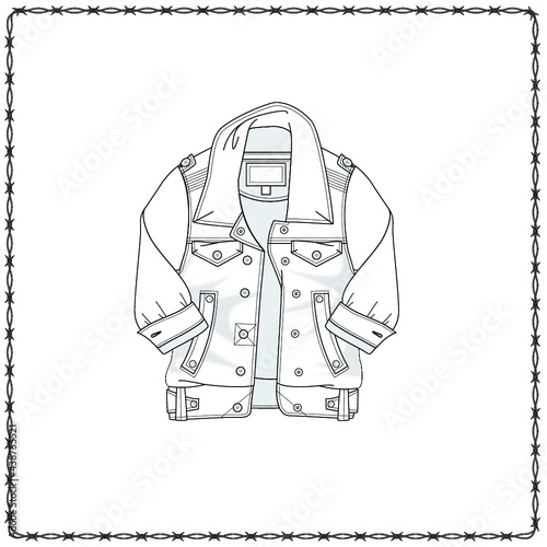 Editable fashion garment flat sketch for creating new designs mockup