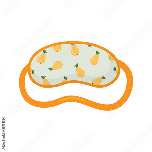 Sleeping mask vector ikon. Sleeping night eye accessory blindfold relax in traveling illustration. Nighty sleepy face protection asleep flat cartoon isolated on white for poster, sticker, cards