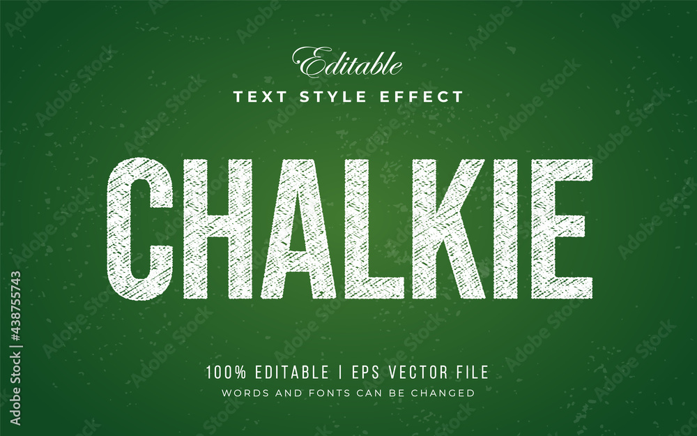 retro vintage white color of chalk text on the green chalkboard editable texture text effect style