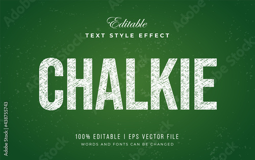 retro vintage white color of chalk text on the green chalkboard editable texture text effect style photo