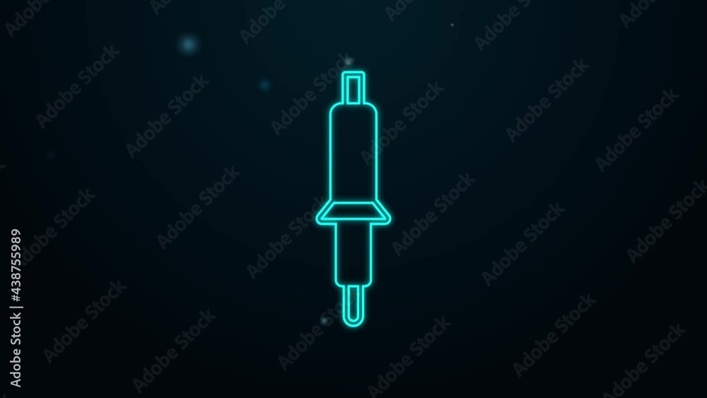 Glowing neon line Soldering iron icon isolated on black background. 4K Video motion graphic animation Glowing neon line Soldering iron icon isolated on black background. 4K Video motion graphic animation