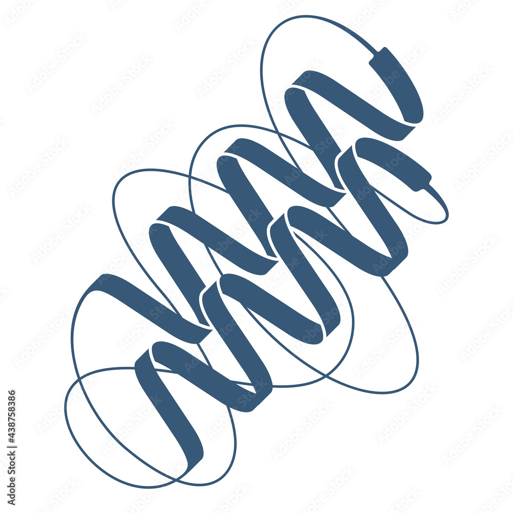 Protein structure - 2 spirals in 3flat style