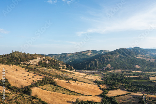 Aerial view of the Calabrian hills at sunset
