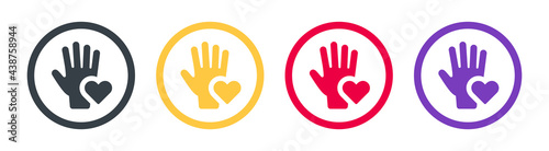 Volunteer and charity icons vector. Participation concept.