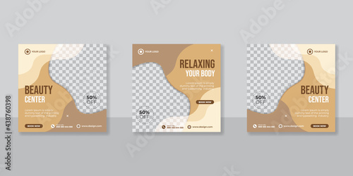 Creative concept social media template for beauty salon