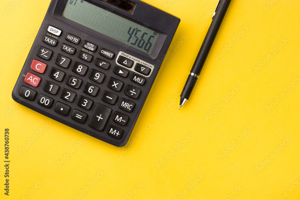Black calculator on texture background stock image. Black calculator on texture background stock image.