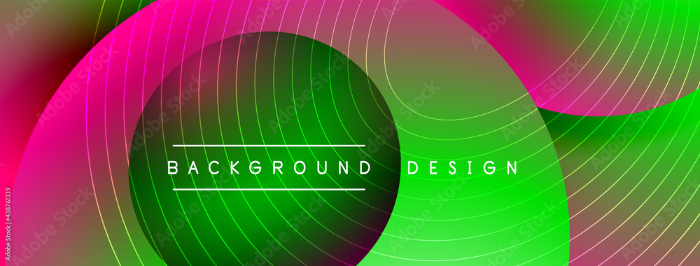 Gradient circles with shadows. Vector techno abstract background. Modern overlapping forms wallpaper background, design template Gradient circles with shadows. Vector techno abstract background. Modern overlapping forms wallpaper background, design template