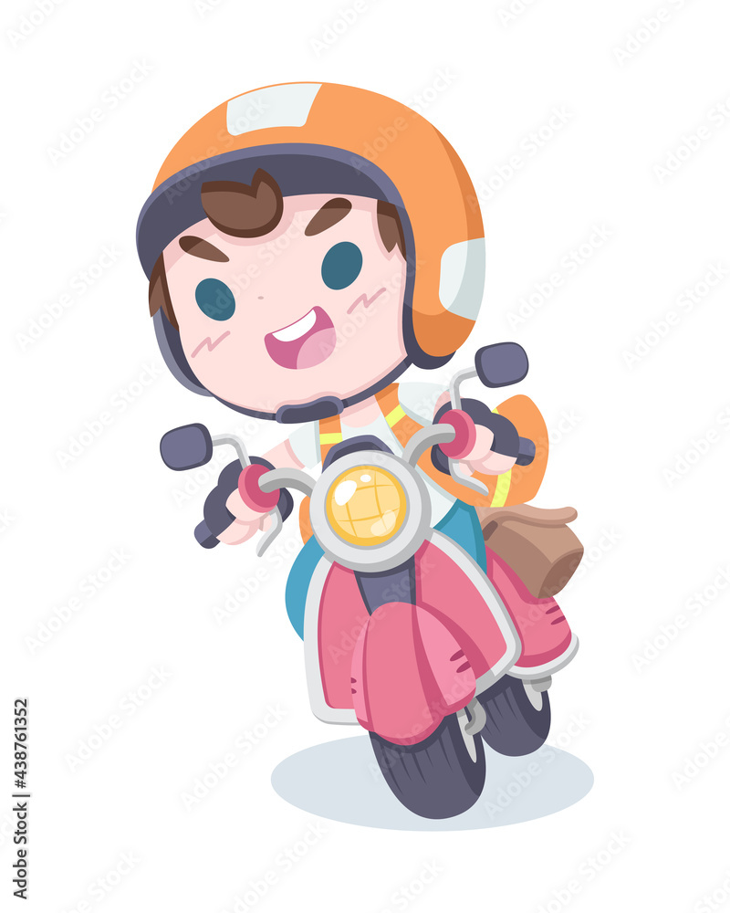 Cute style Thai motorcycle taxi driver cartoon illustration
Cute style Thai motorcycle taxi driver cartoon illustration
