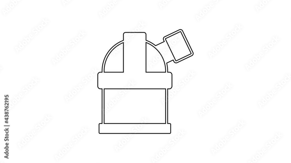 Black line Astronomical observatory icon isolated on white background. Observatory with a telescope. Scientific institution. 4K Video motion graphic animation Black line Astronomical observatory icon isolated on white background. Observatory with a telescope. Scientific institution. 4K Video motion graphic animation