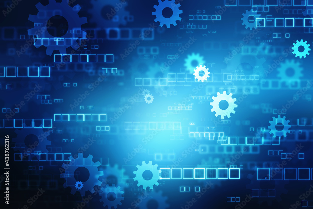 Data concept: Gears on digital background, Digital Abstract Technology Background Data concept: Gears on digital background, Digital Abstract Technology Background