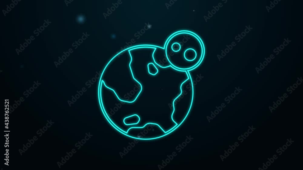 Glowing neon line Earth globe icon isolated on black background. World or Earth sign. Global internet symbol. Geometric shapes. 4K Video motion graphic animation Glowing neon line Earth globe icon isolated on black background. World or Earth sign. Global internet symbol. Geometric shapes. 4K Video motion graphic animation