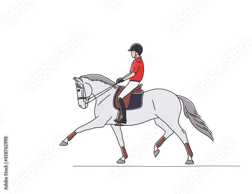 Spanish horse and rider vector colorful illustration