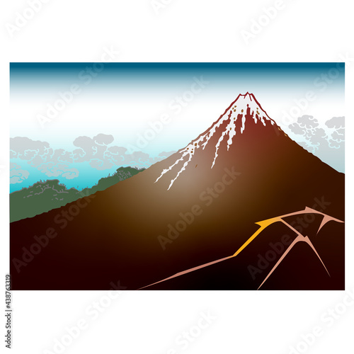 富嶽三十六景山下白雨