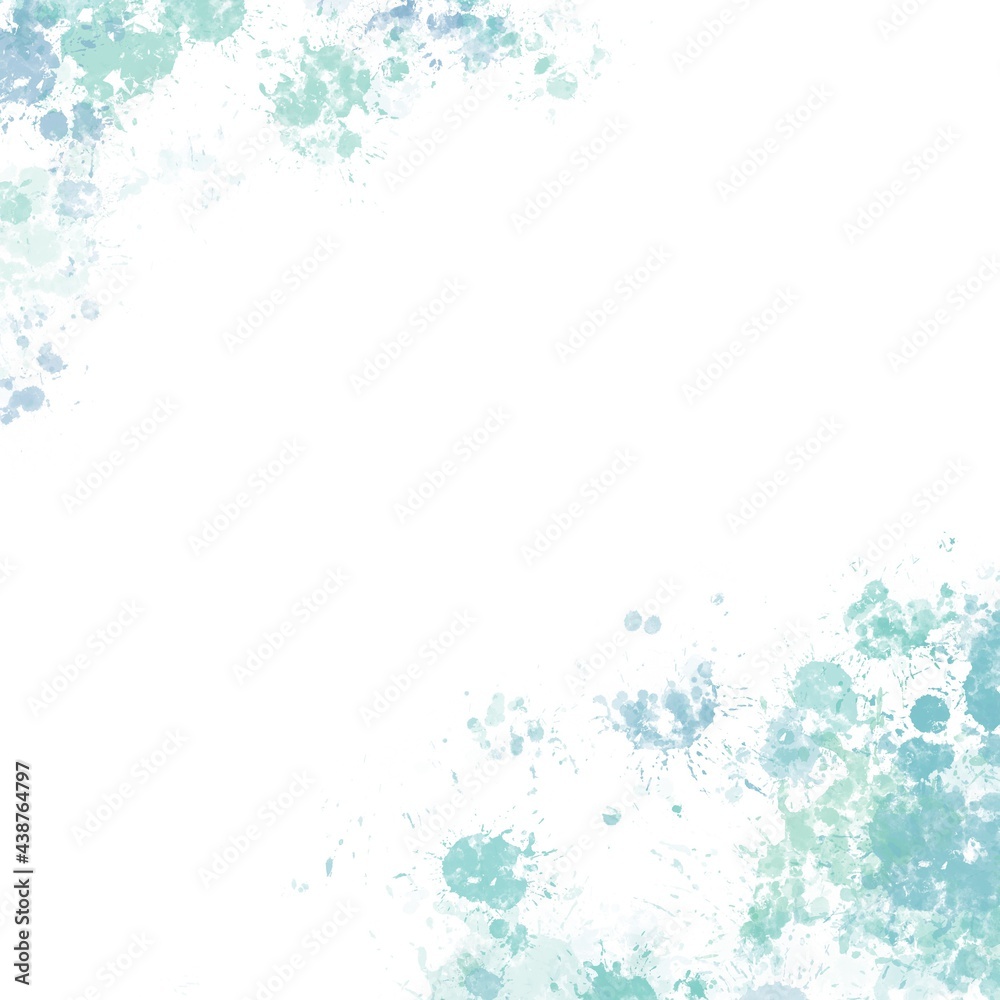 Abstract Background of blue color. Texture of watercolor stains, drops. Blots.