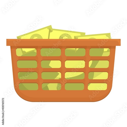 Cash basket anti-money laundry icon. Cartoon of Cash basket anti-money laundry vector icon for web design isolated on white background