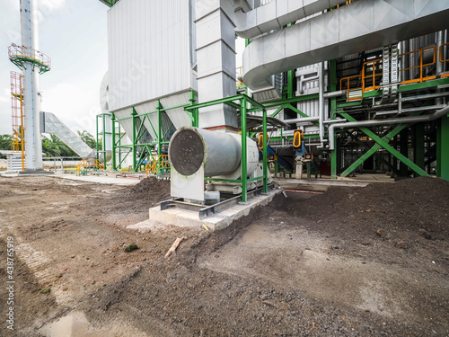 Fotografia Forced Draft Fan pump in biomass power plant during construction.