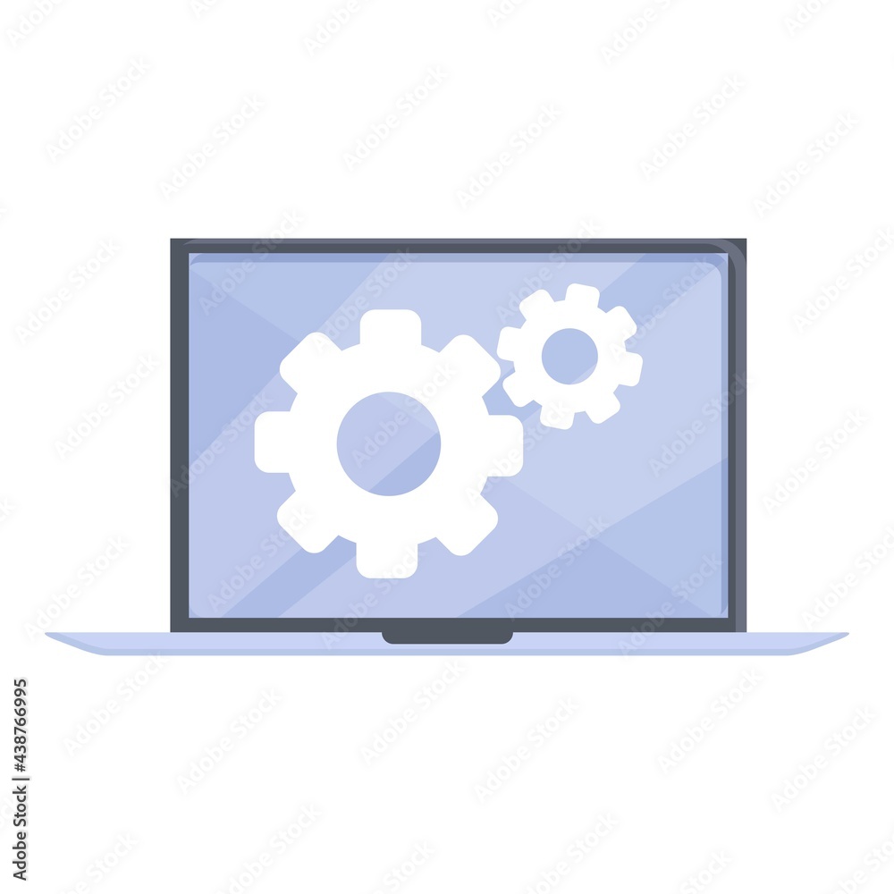 Update laptop repair icon. Cartoon of Update laptop repair vector icon for web design isolated on white background Update laptop repair icon. Cartoon of Update laptop repair vector icon for web design isolated on white background