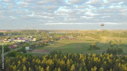 Wallpaper Mural Hot air balloon aerial drone view Torontodigital.ca