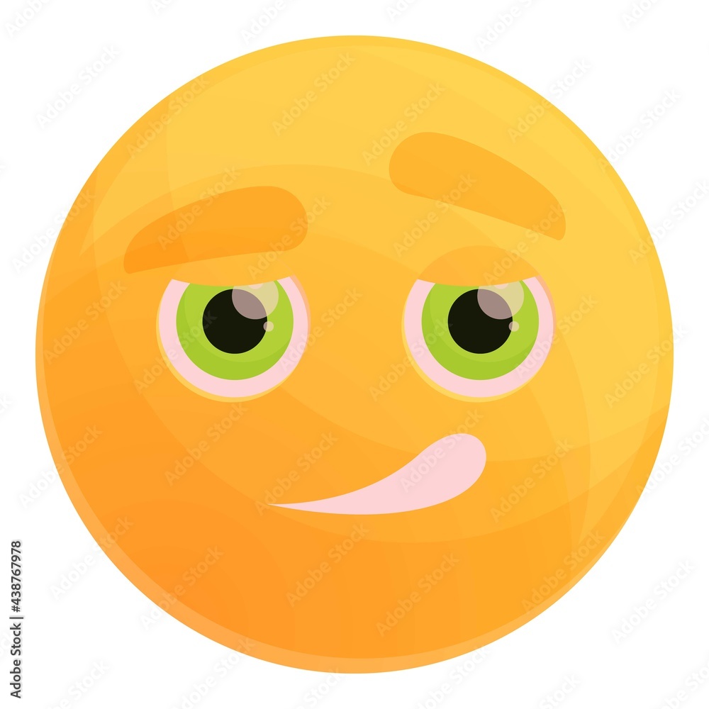 Ironic emoticon icon. Cartoon of ironic emoticon vector icon for web design isolated on white background Ironic emoticon icon. Cartoon of ironic emoticon vector icon for web design isolated on white background