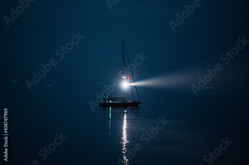 Boat light in the night