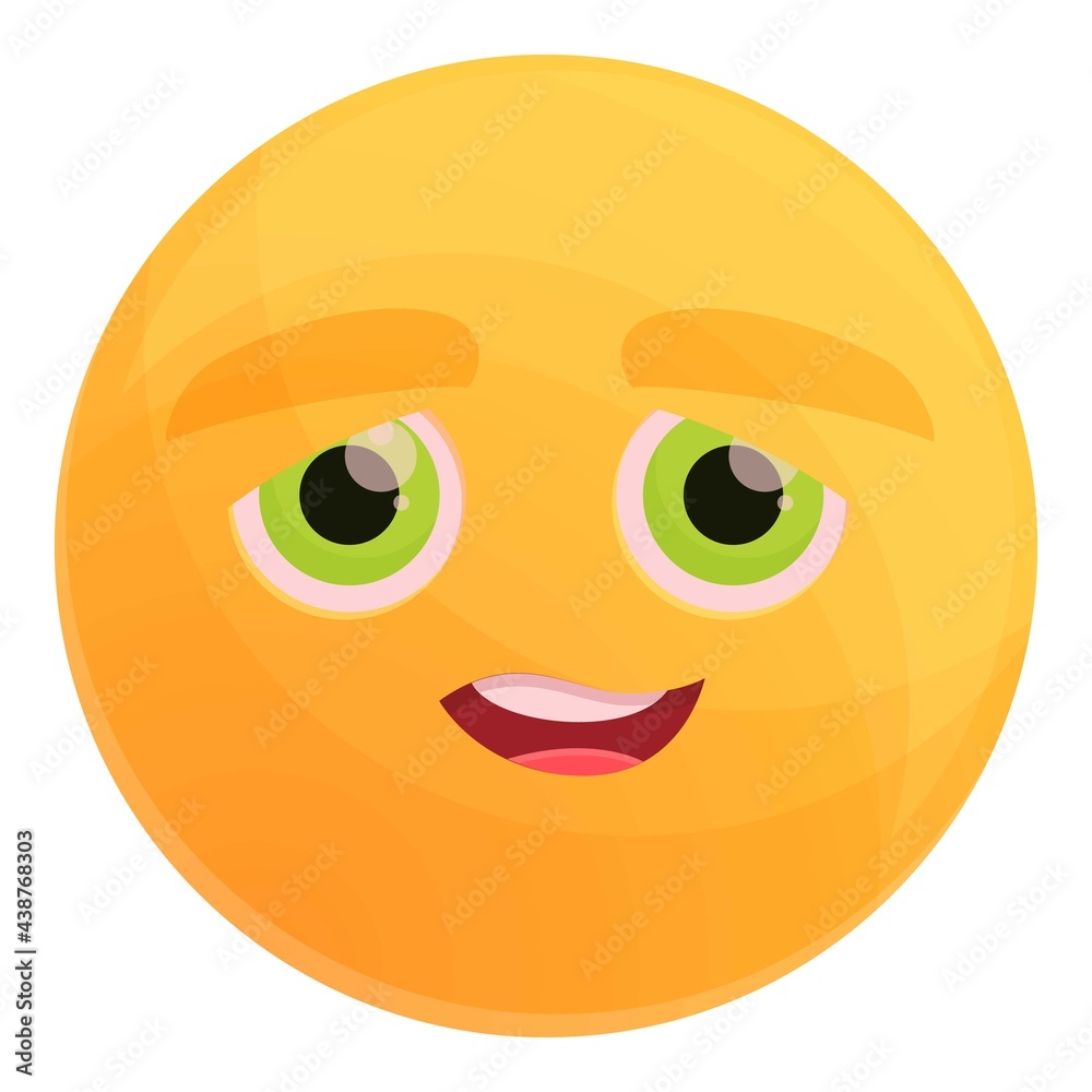Apologetic emoticon icon. Cartoon of apologetic emoticon vector icon for web design isolated on white background Apologetic emoticon icon. Cartoon of apologetic emoticon vector icon for web design isolated on white background
