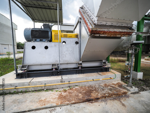 Forced Draft Fan pump in biomass power plant during construction.