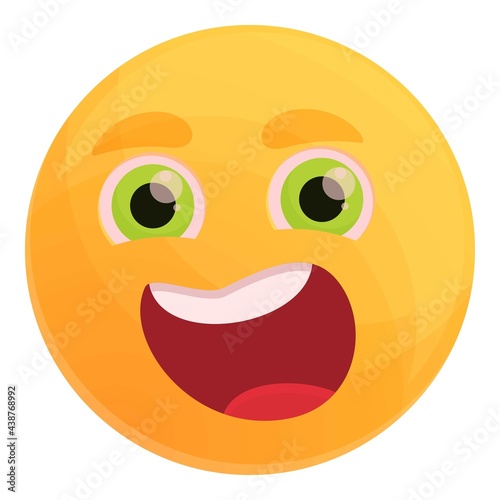 Outraged emoticon icon. Cartoon of outraged emoticon vector icon for web design isolated on white background
