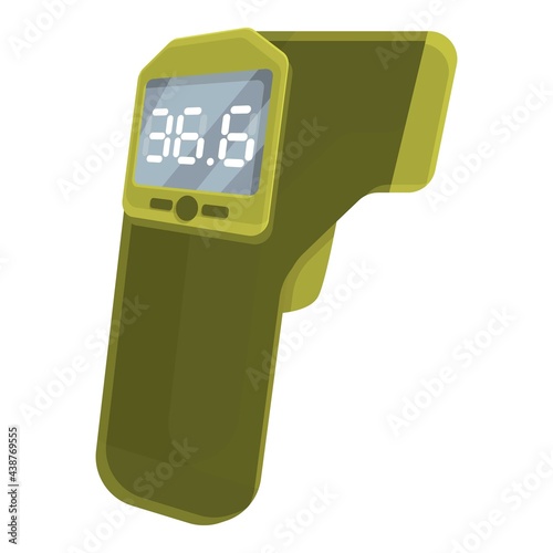Laser thermometer green icon. Cartoon of laser thermometer green vector icon for web design isolated on white background