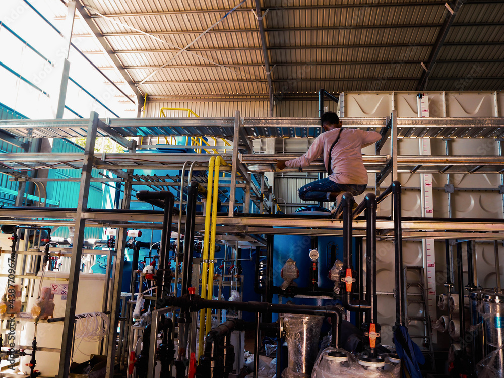 Conduit and cable tray was installed in power plant which popular in industrial zone. Conduit and cable tray was installed in power plant which popular in industrial zone.