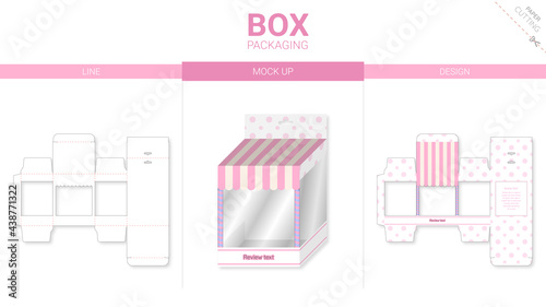 Box packaging and mockup die cut template